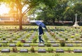 Public war cemetery historical monuments of allied prisoners of the world war II in Thailand