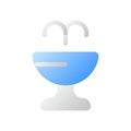 Public water fountain flat gradient two-color ui icon