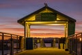 Public waterfront dock at Sunset Royalty Free Stock Photo