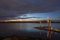 Public waterfront dock at Sunset Royalty Free Stock Photo