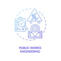 Public works engineering blue gradient concept icon