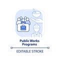 Public works programs light blue concept icon