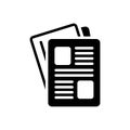 Black solid icon for Publication, issue and newspaper Royalty Free Stock Photo