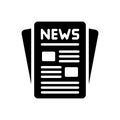 Black solid icon for Publication, news and release