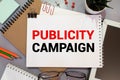 Publicity Campaign. The meeting at the white office table Royalty Free Stock Photo