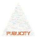 Publicity typography word cloud create with the text only Royalty Free Stock Photo