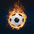 Publish Soccer ball engulfed in flames symbolizes passion and energy