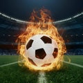 Publish Soccer ball engulfed in flames symbolizes passion and energy