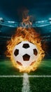 Publish Soccer ball engulfed in flames symbolizes passion and energy