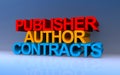 publisher author contracts on blue Royalty Free Stock Photo