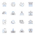 Publishing world line icons collection. Literary, Manuscript, Printing, Editing, Distribution, Copyright, Submissions Royalty Free Stock Photo