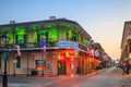 Pubs and bars with neon lights in the French Quarter, New Orlea Royalty Free Stock Photo