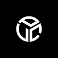 PUC letter logo design on black background. PUC creative initials letter logo concept. PUC letter design