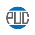 PUC letter logo design on white background. PUC creative initials circle logo concept. PUC letter design