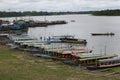 pucallpa peru, yarinococha lagoon tourist place with boats