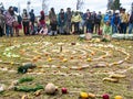 . Spiritual indigenous ceremony Chakana, Ecuador
