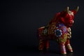 Pucara bull ( Peruvian Bull ) in black background Royalty Free Stock Photo