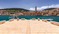 Pucisca is small town on Island of Brac, popular touristic destination on Adriatic sea, Croatia. Pucisca town Island of Brac. Royalty Free Stock Photo