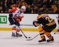 Puck on his stick. Royalty Free Stock Photo