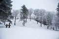 Puckoriai mound in winter, Vilnius, Lithuania Royalty Free Stock Photo