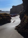 Pudding Creek beach, and the trestle Royalty Free Stock Photo