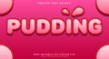 Pudding 3d Cartoon editable text effect template Royalty Free Stock Photo
