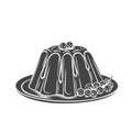 Pudding icon badge dessert Royalty Free Stock Photo