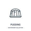 pudding icon vector from gastronomy collection collection. Thin line pudding outline icon vector illustration