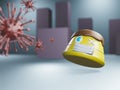 Pudding man scary virus, Covie-19  : 3d rendered Royalty Free Stock Photo