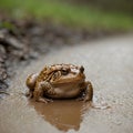 Puddle Adventures: The Houston ToadÃ¢â¬â¢s Rainy Day Journey Royalty Free Stock Photo