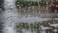 puddle with bubbles and water circles during heavy