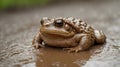 Puddle Hopping: The Houston ToadÃ¢â¬â¢s Rainy Adventure Royalty Free Stock Photo