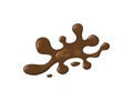 Puddle of hot chocolate or coffee. Brown liquid spill. Vector cartoon illustration.