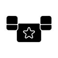 Puddle jumper black glyph icon Royalty Free Stock Photo