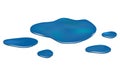 Puddle of water spill clipart. Blue stain, plash, drop. Vector illustration on the white background Royalty Free Stock Photo