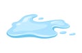 Puddle water on white isolated background. Spill. Cartoon vector illustration.