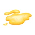 Puddle of yellow oil isolated. Honey, urine or gasoline gold liquid. Cartoon style vector illustration