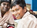 Happy funny children friends boys classmates smiling laughing at the school Royalty Free Stock Photo