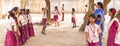 Authentic indian children with uniforms in playground at primary school Royalty Free Stock Photo