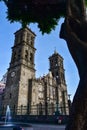 Puebla Cathedral in the city of Puebla, Mexico