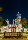 Puebla Cathedral in Mexico at night