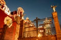 Puebla Cathedral at night in Puebla, Mexico Royalty Free Stock Photo