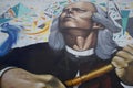 Puebla, Mexico-November 7, 2016: Maestro graffiti Royalty Free Stock Photo