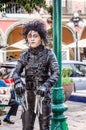 Puebla, Mexico - October 31, 2018. Edward Scissorhands costume Royalty Free Stock Photo