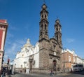 Puebla, Mexico, South America : [Town of Puebla, street and church]