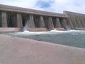 Pueblo Reservoir dam spill way in the summer