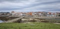 Puen of the island of San SadurniÃÂ±o and view of Cambados, Rias Bajas, Pontevedra, Galicia, Spain