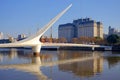 Puente de la Mujer, spanish for Woman`s Bridge over Rio de la Plata river, Puerto Madero, Buenos Aires, Argentina Royalty Free Stock Photo