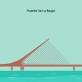 Puente de la Mujer, Woman`s Bridge district of Buenos Aires. One of the most famous landmarks in the neighbourhood of Puerto