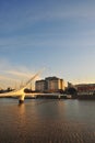 Puente de la Mujer (Womens Bridge), is a rotating footbridge for Dock 3 of the Puerto Madero district of Buenos Aires,